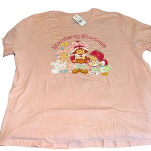 NIP Strawberry Shortcake Ladies T-shirt Sz 3X Pink Strawberry Shortcake Print